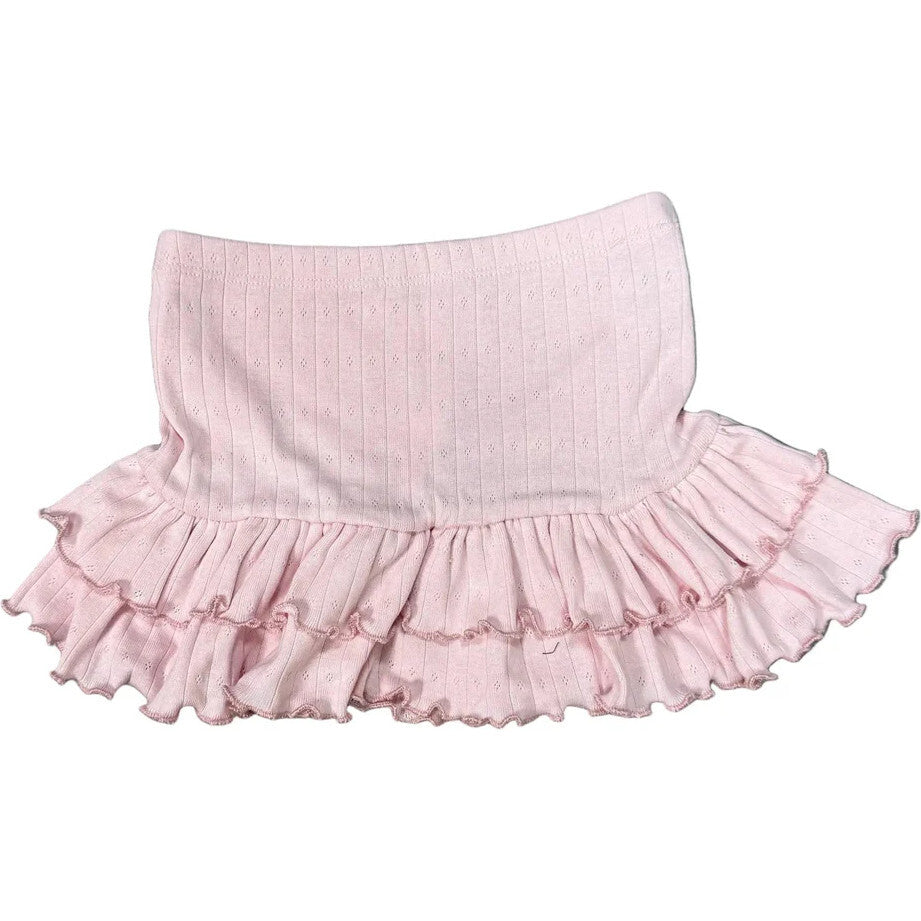 Girls Pointelle Ruffle Skirt