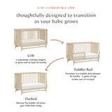 Babyletto Peggy 3-in-1 Convertible Crib with Toddler Bed Conversion Kit