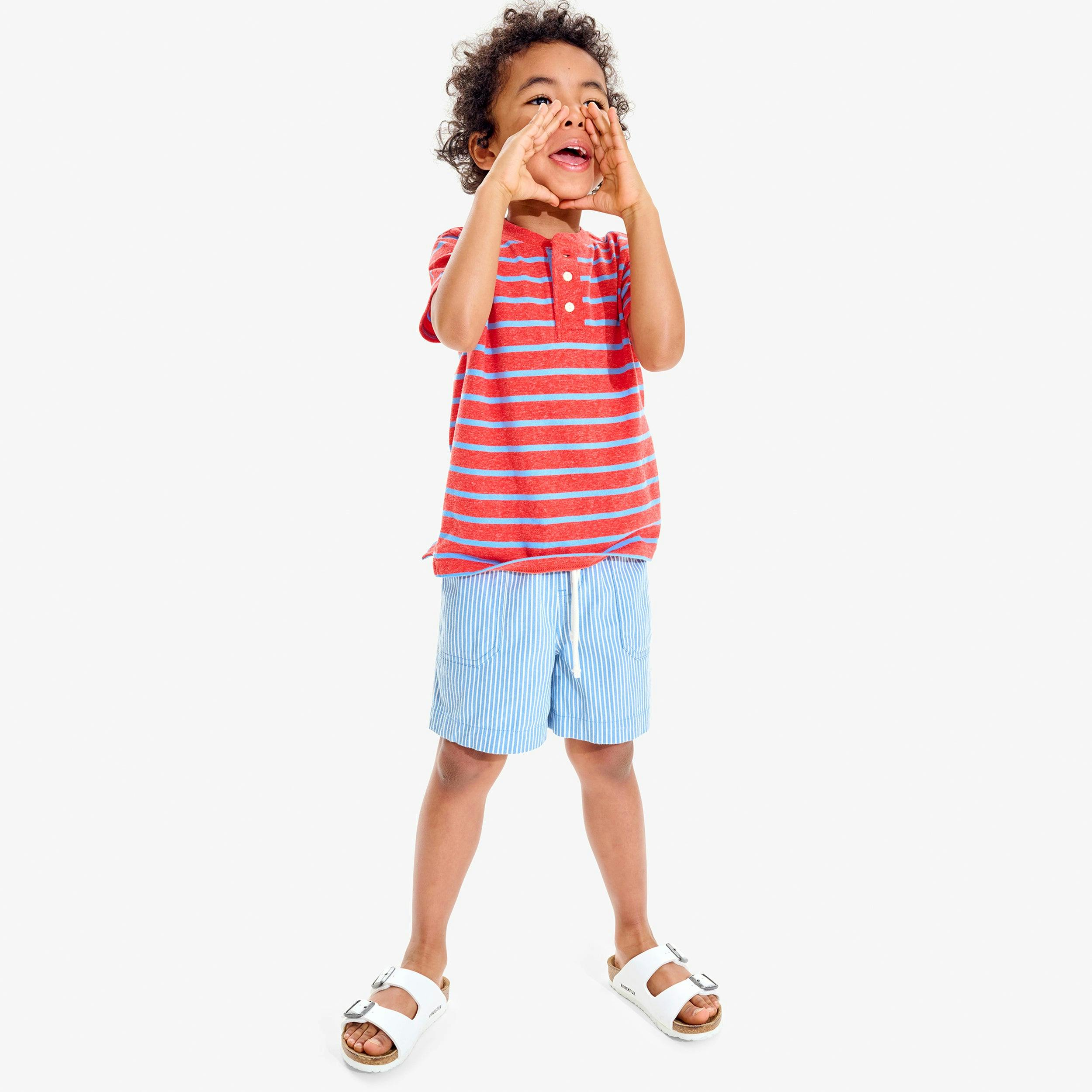 Kids stretch chino short in boardwalk stripe
