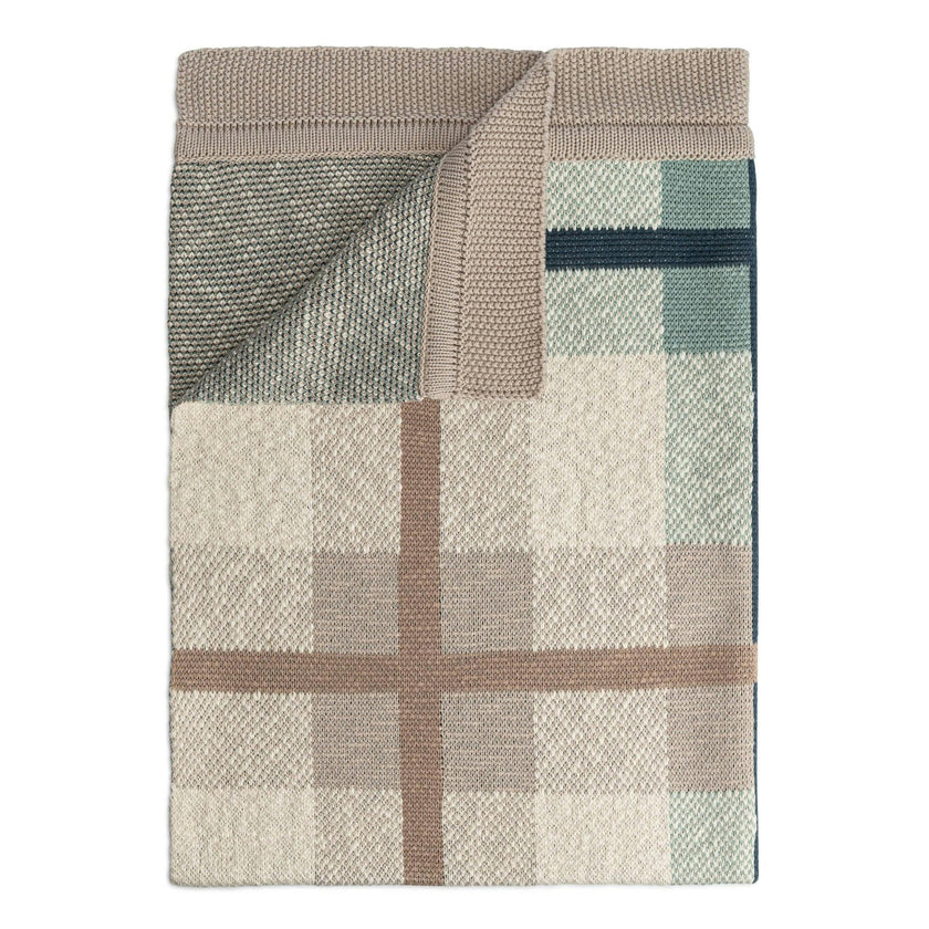 Charlie Farmhouse Knitted Plaid Baby Blanket