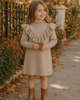 Ruffle Vneck Knit Dress