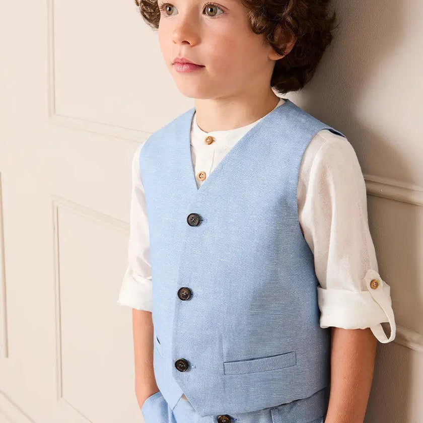 Plain Waistcoat in Sky Blue (4- 10yrs)