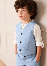 Plain Waistcoat in Sky Blue (4- 10yrs)