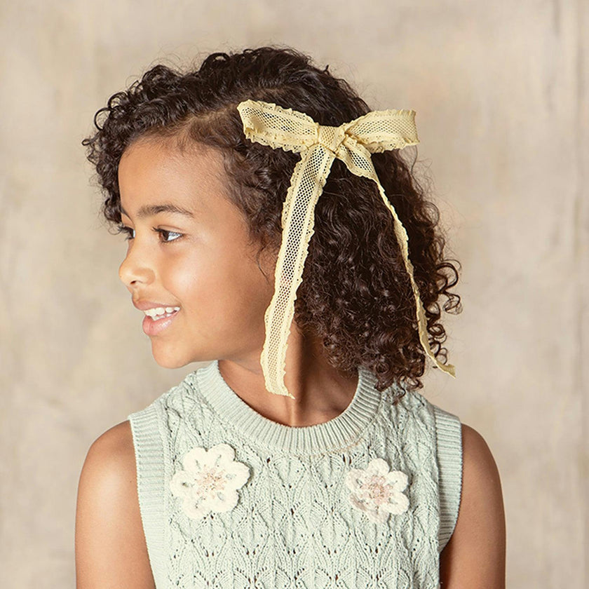 Halo Luxe Mae Lattice Lace Long Tail Clip - Lemon