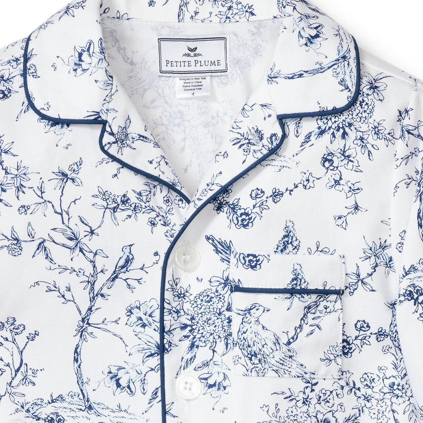 Kid's Twill Pajama Set in Timeless Toile