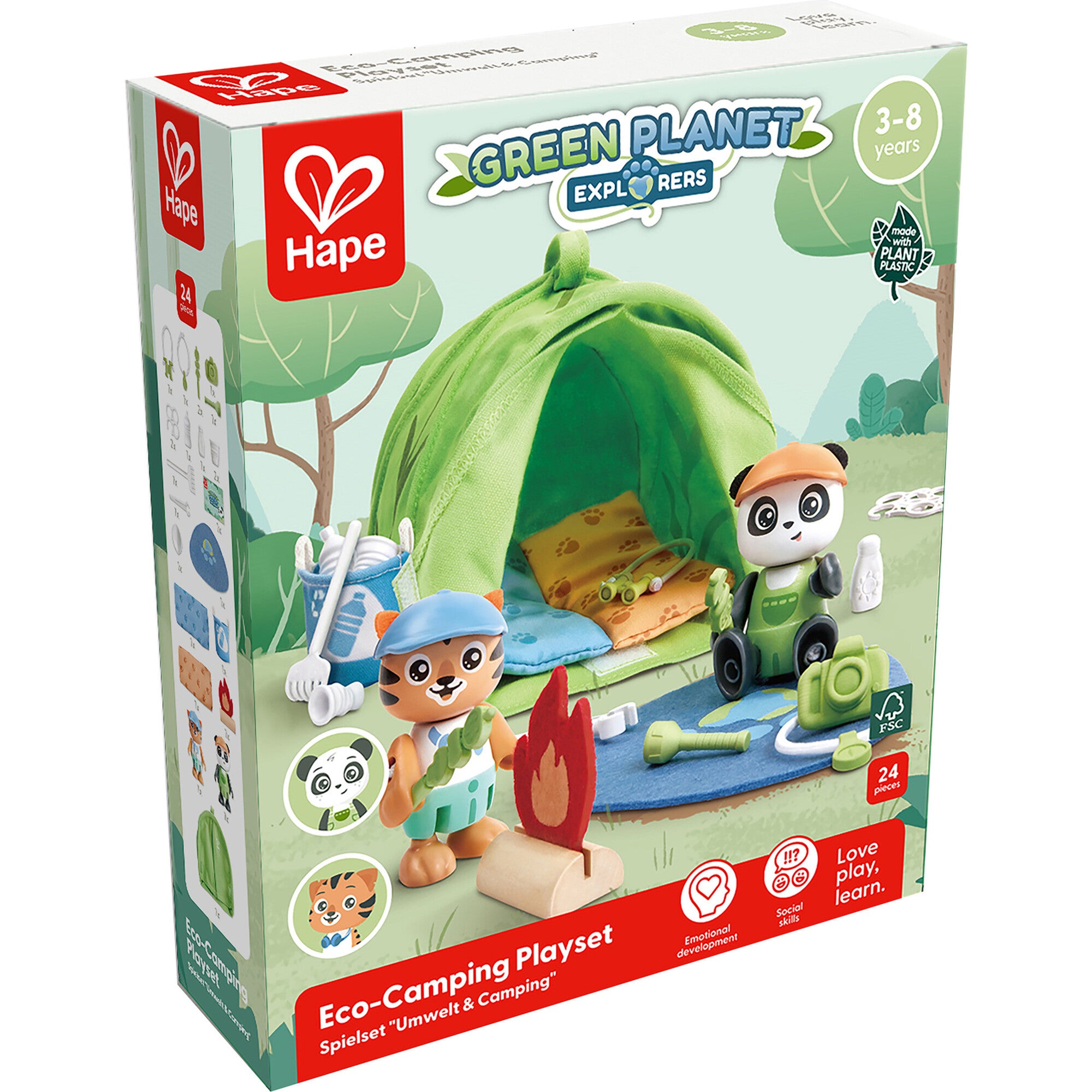 Hape: Eco-Camping Playset - 24pc Wooden Nature Toy