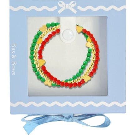 Christmas Hearts Bracelet Gift Set