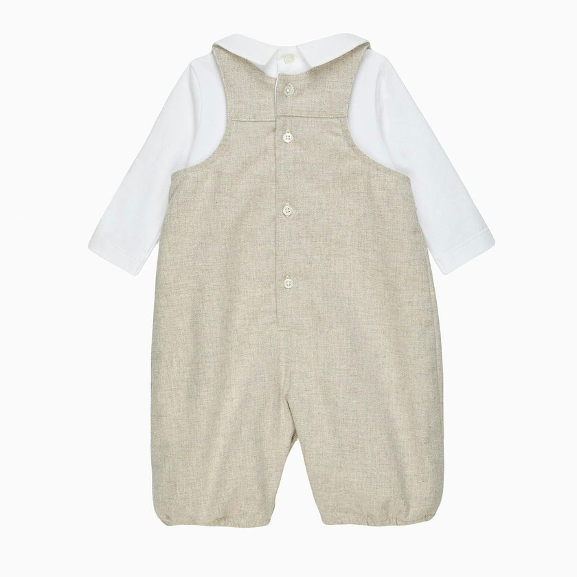 Baby Smocked Overalls Set in Train
