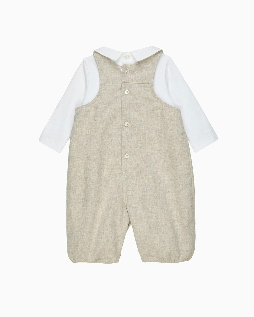 Baby Smocked Overalls Set in Train