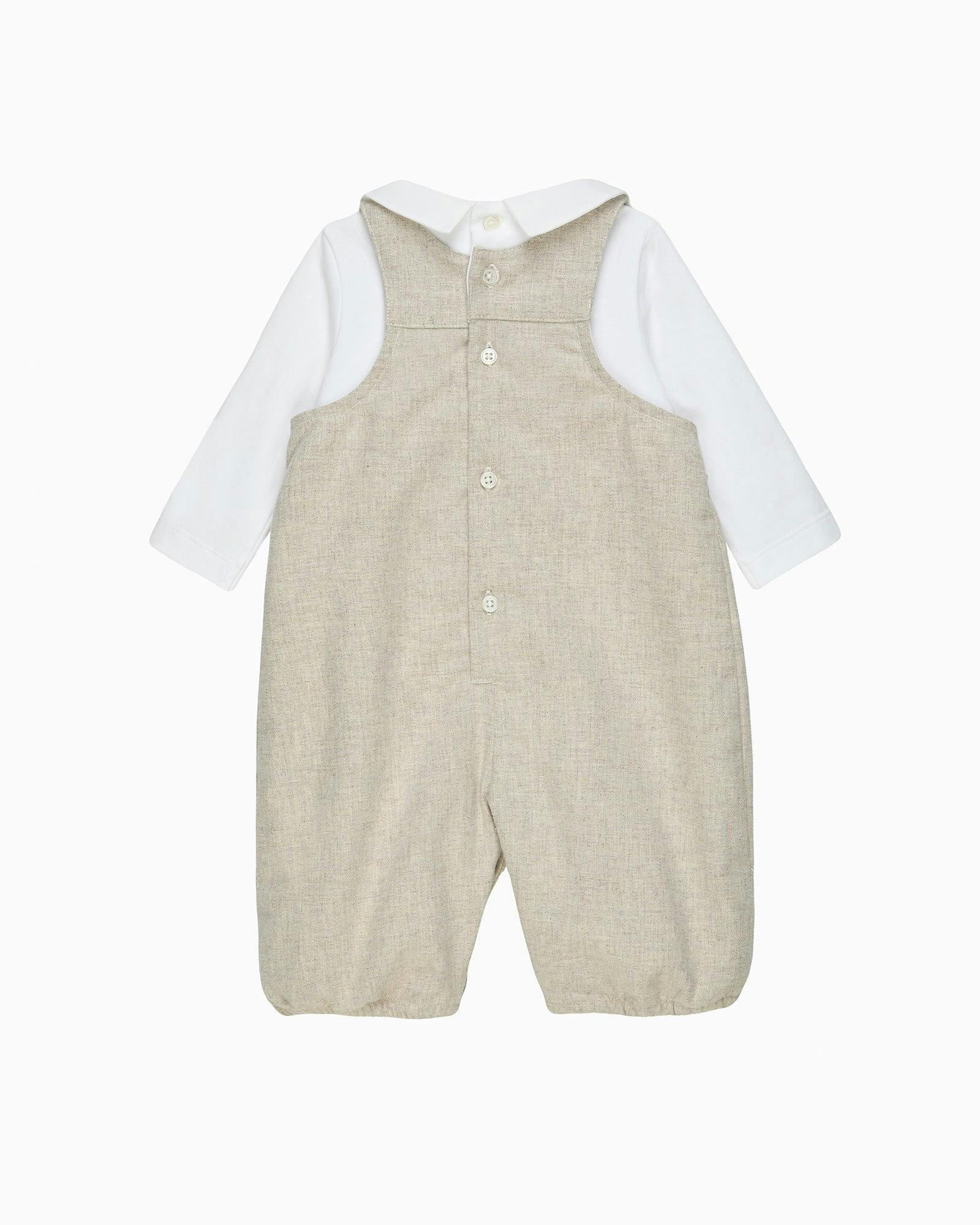 Baby Smocked Overalls Set in Train