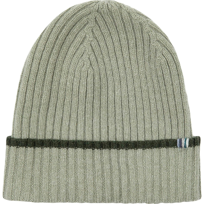 Merino Cashmere Ribbed Rolled-Up Beanie