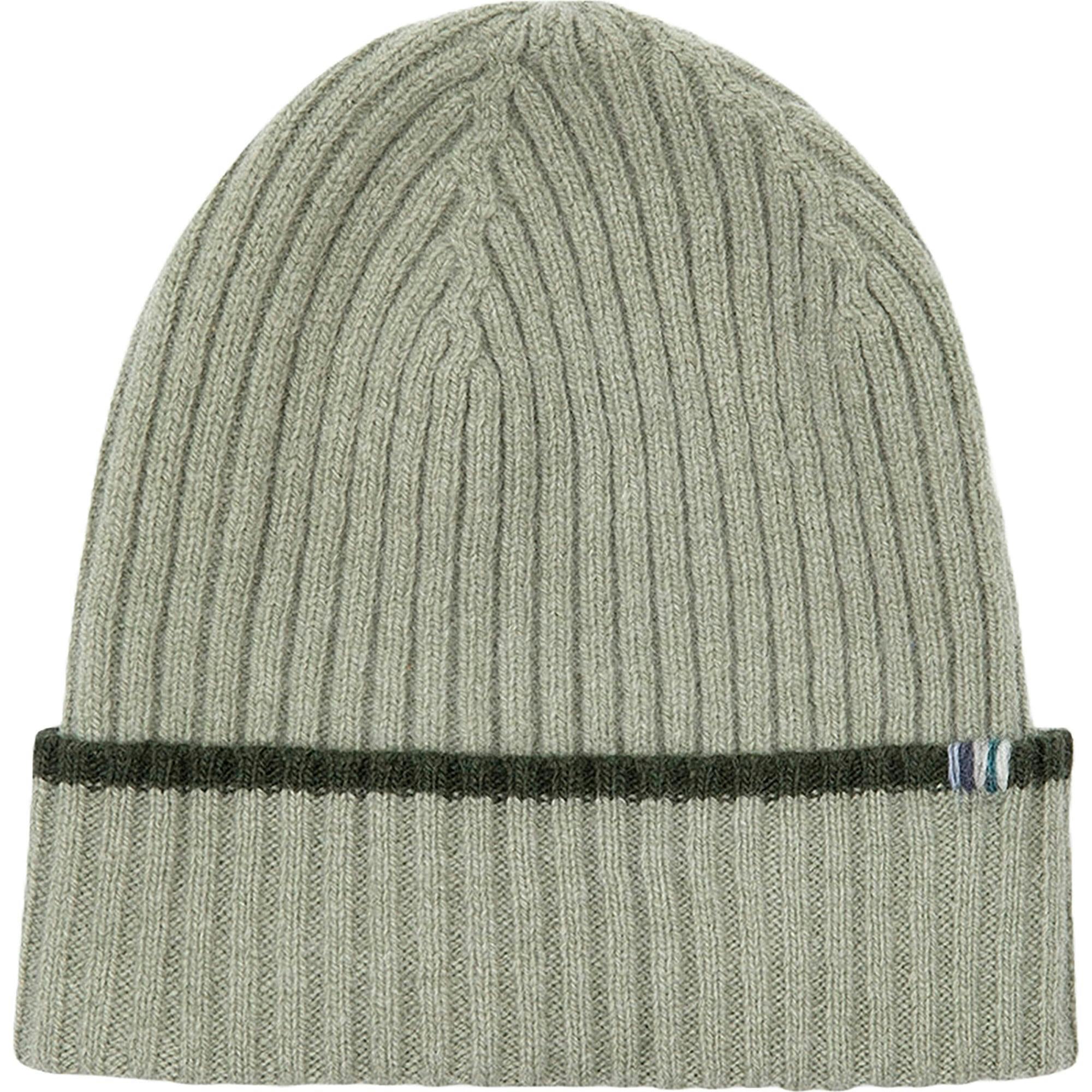 Merino Cashmere Ribbed Rolled-Up Beanie