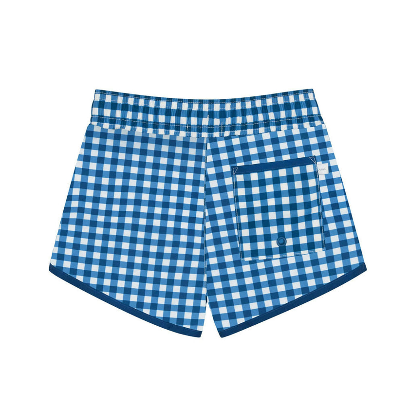 boys navy picnic gingham boardie