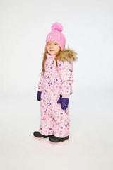 Baby One Piece Snowsuit Adapted For Car Seats Pink Mini Flower Print