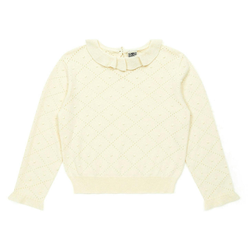 BONTON Frou Frou Ruffle Collar Sweater