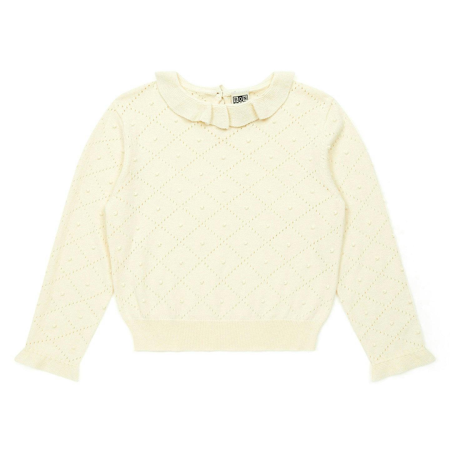 BONTON Frou Frou Ruffle Collar Sweater