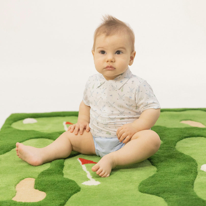 Golf Trellis Blue - Short Playsuit
