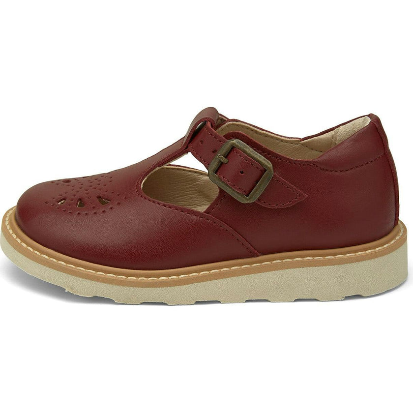 Rosie Vegan T-Bar Shoe, Burgundy
