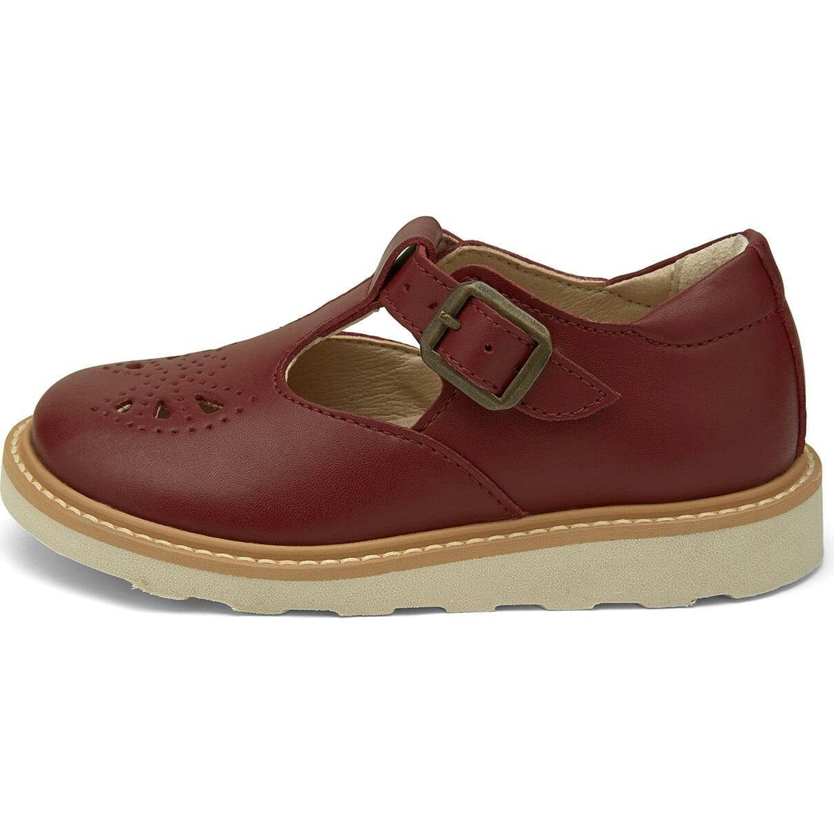 Rosie Vegan T-Bar Shoe, Burgundy