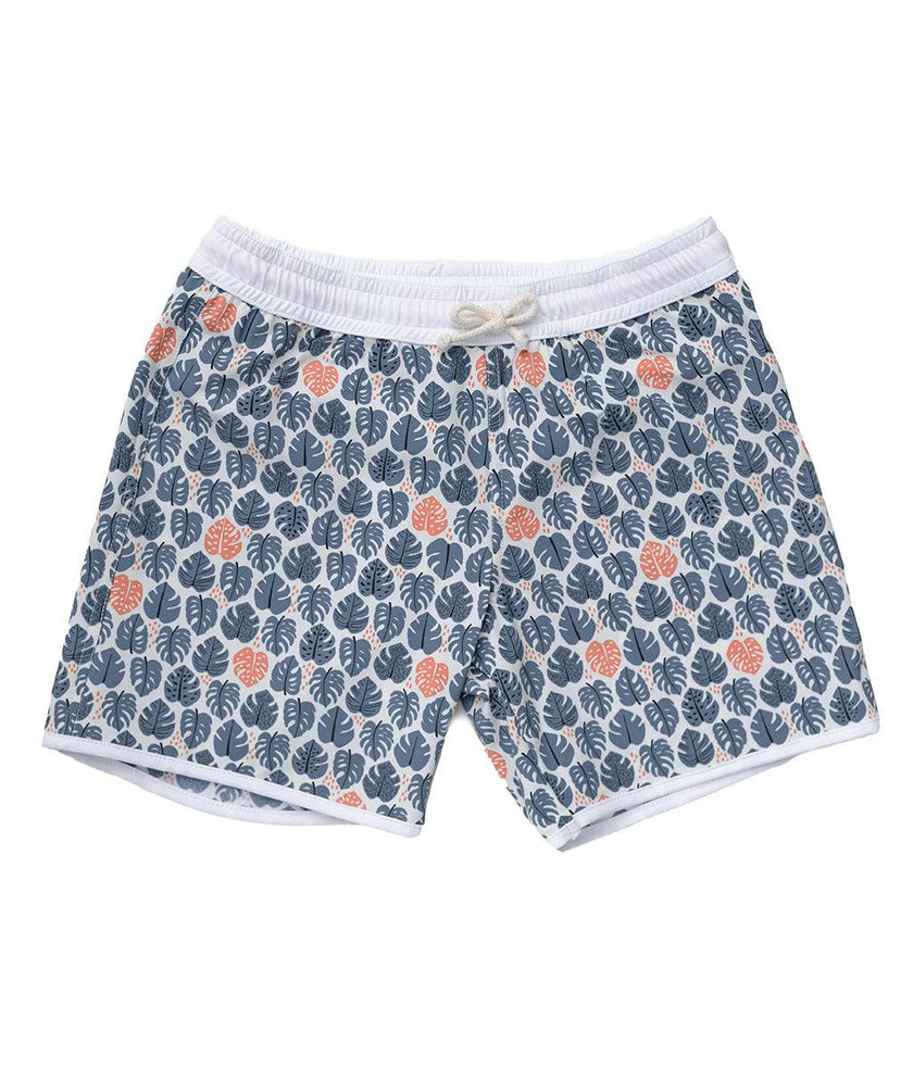 Swimshort Tommaso - Tropical Leaves Pebbles Print