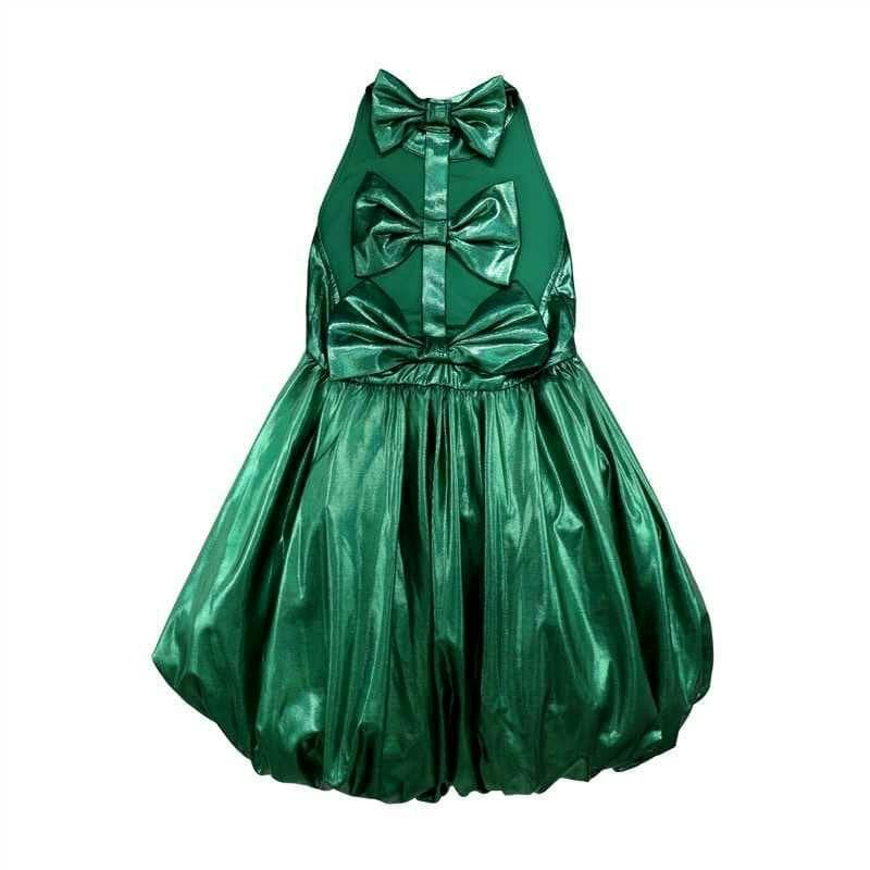 Metallic Bow Bubble Dress