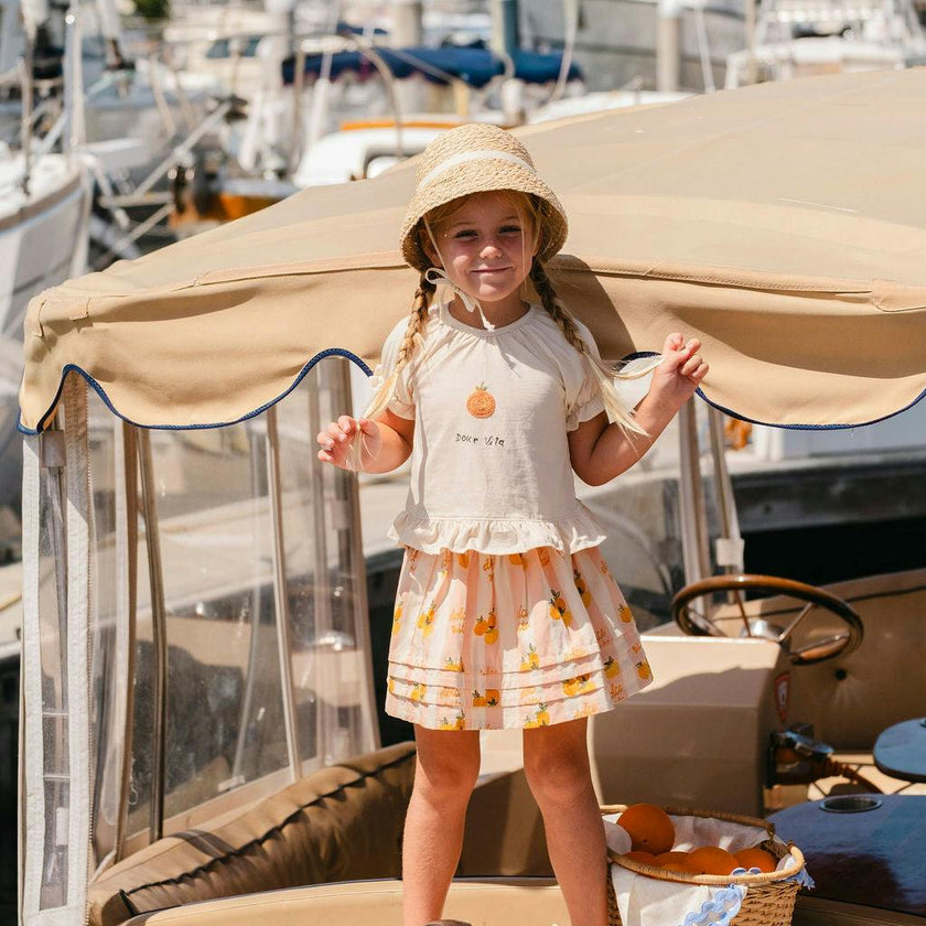 S/S Ruffle Skirt Set in Dolce Vita