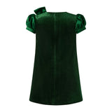 Satin Bow Velvet Dress