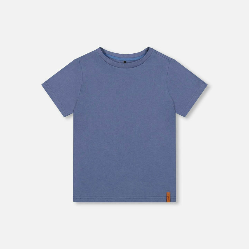 Organic Cotton Jersey T-Shirt Solid Blue