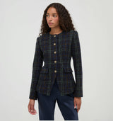 The Warby Coat -  Navy Tartan
