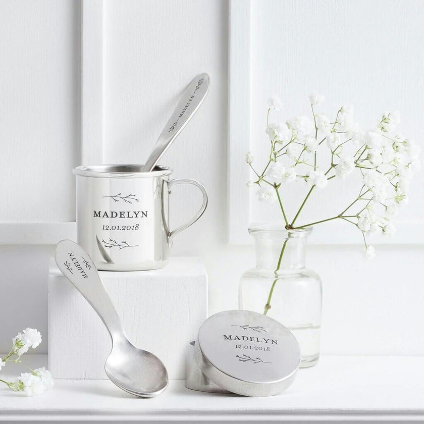 Personalized Heirloom Baby Cup - Botanic