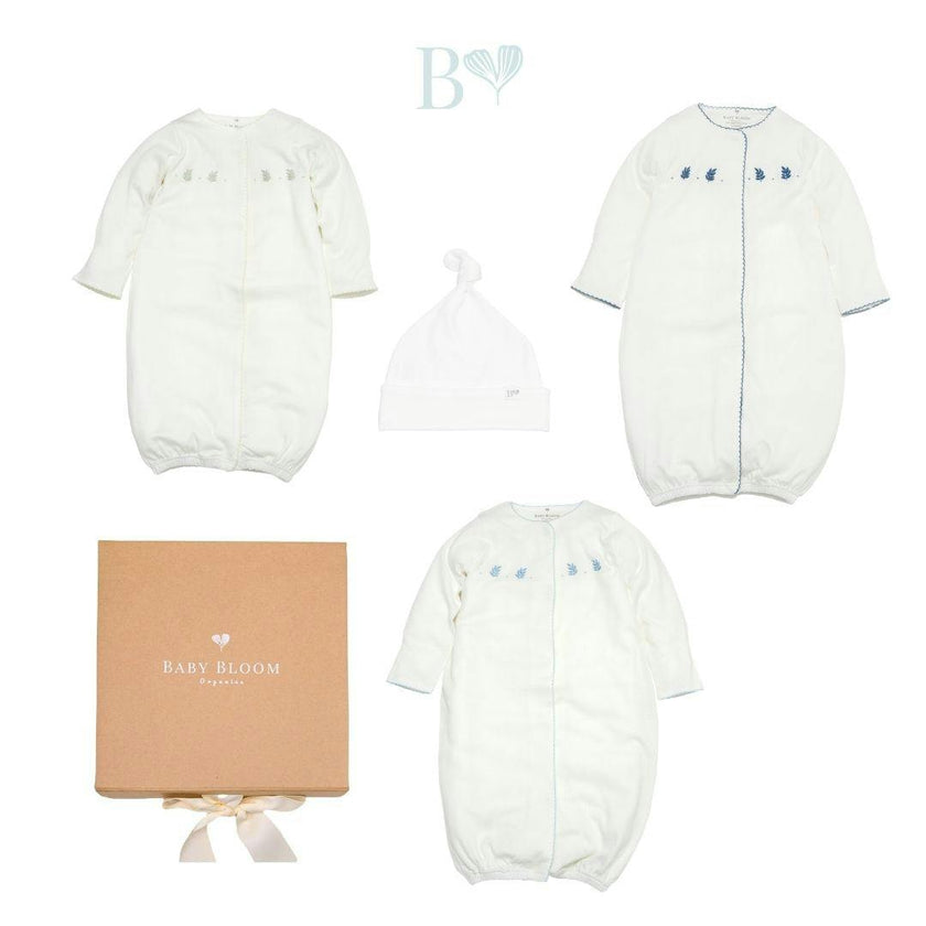 Organic Preemie Sleep Gown Gift Set Leaves