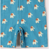 Blue Elephants Dungaree Shorts, Blue