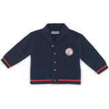 BONTON Hubert Collared Baby Cardigan - Bleu Brut