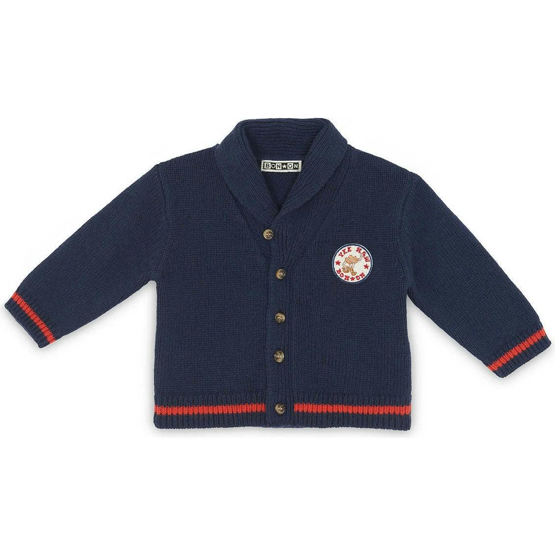 BONTON Hubert Collared Baby Cardigan - Bleu Brut