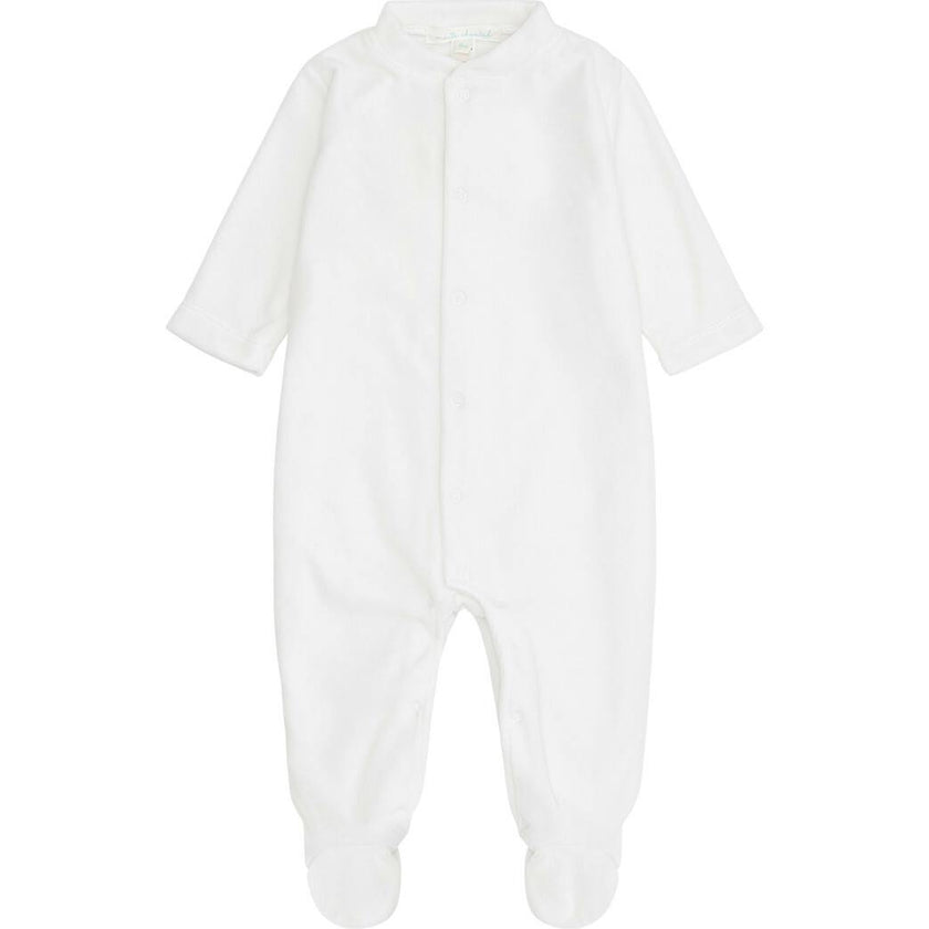 Velour Angel Wing™ Sleepsuit - White