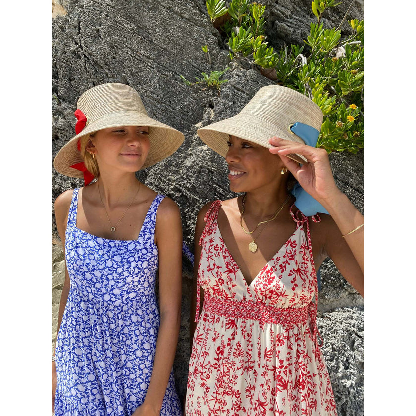 Women's Clematis Wide & Short Brim Grosgrain Ribbon Bucket Hat