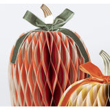 Fall Stripe Paper Honeycomb Pumpkins