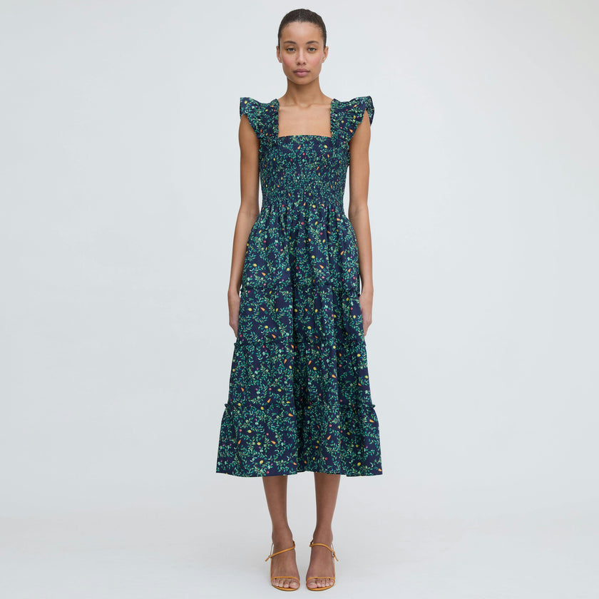 The Ellie Nap Dress - Midnight Garden Poplin