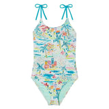 Girls' one-piece swimsuit, aqua | GIGI 1P