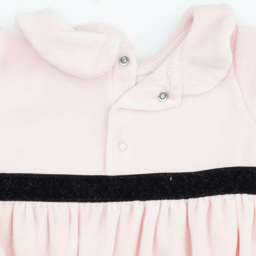 Velour Soft Pink - Velour Bubble with Peter Pan Collar