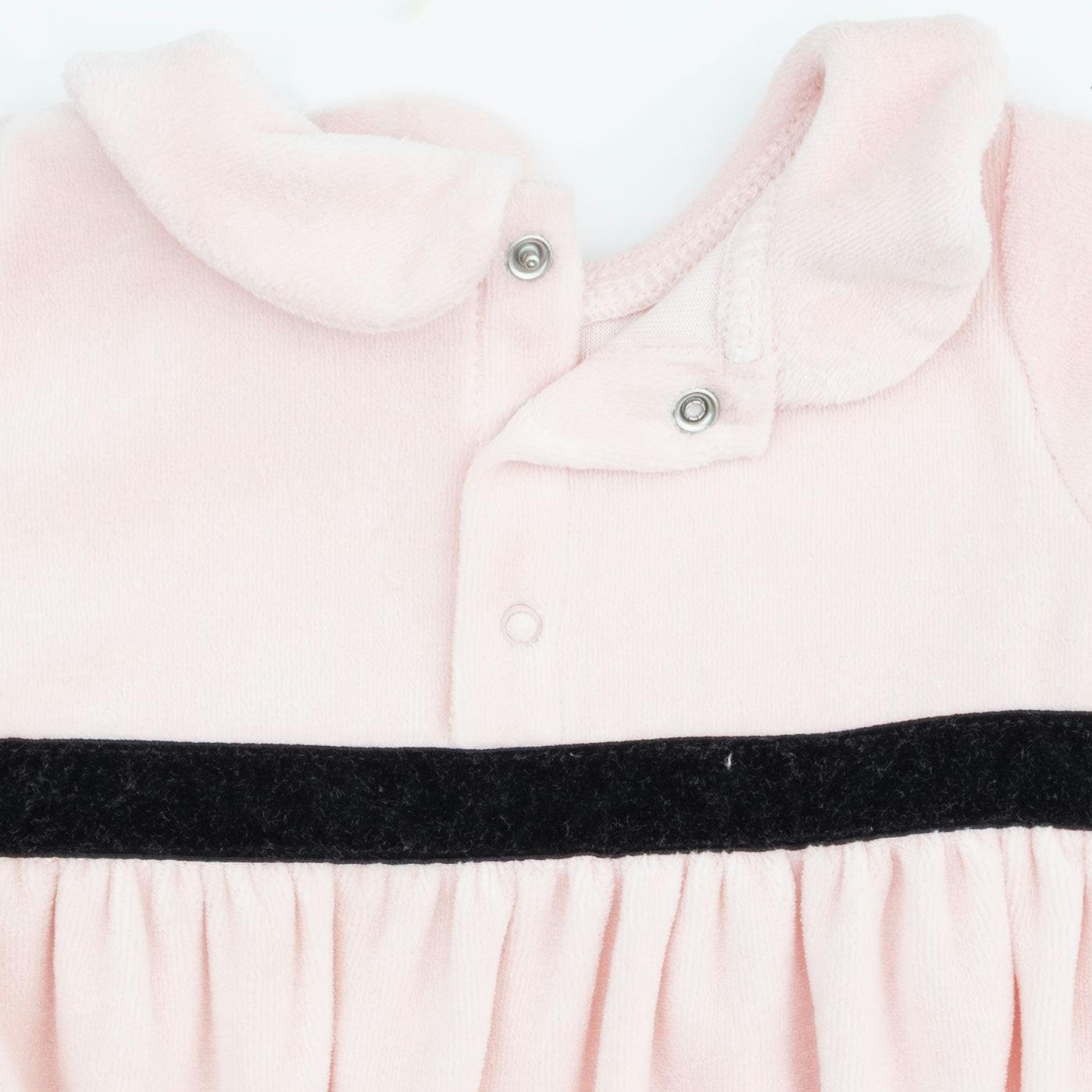 Velour Soft Pink - Velour Bubble with Peter Pan Collar