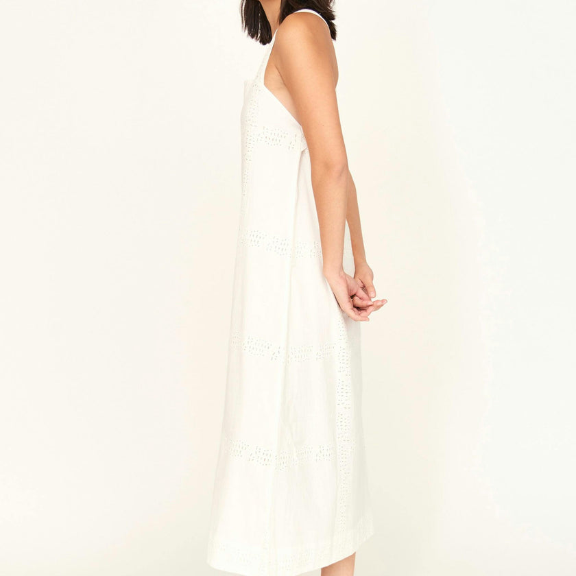 Ica Dress in White Marine Eyelet