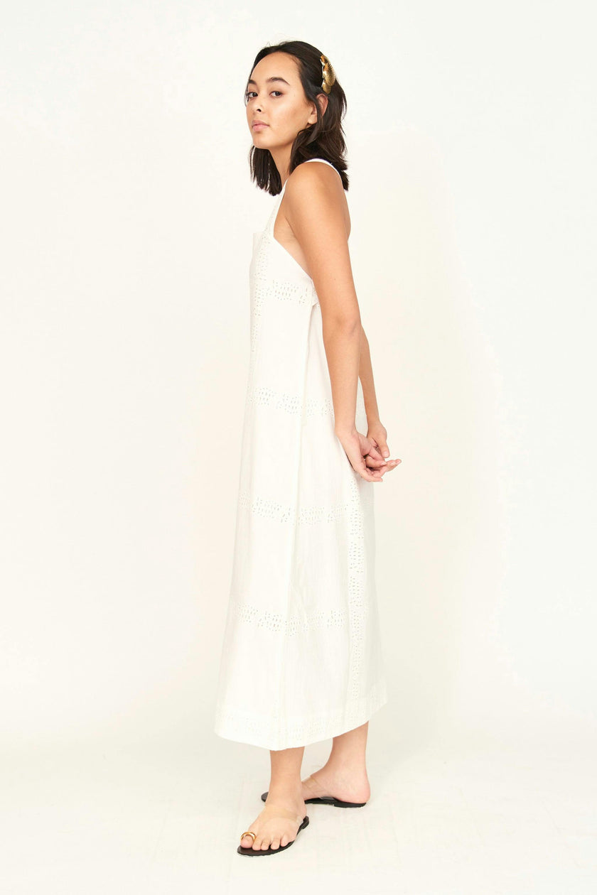 Ica Dress in White Marine Eyelet