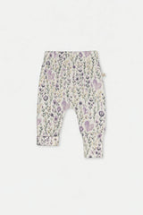 Two Pack Organic Cotton Evolutive Pants Purple Floral Print