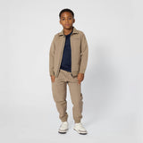 Beige Zip-Up Cardigan