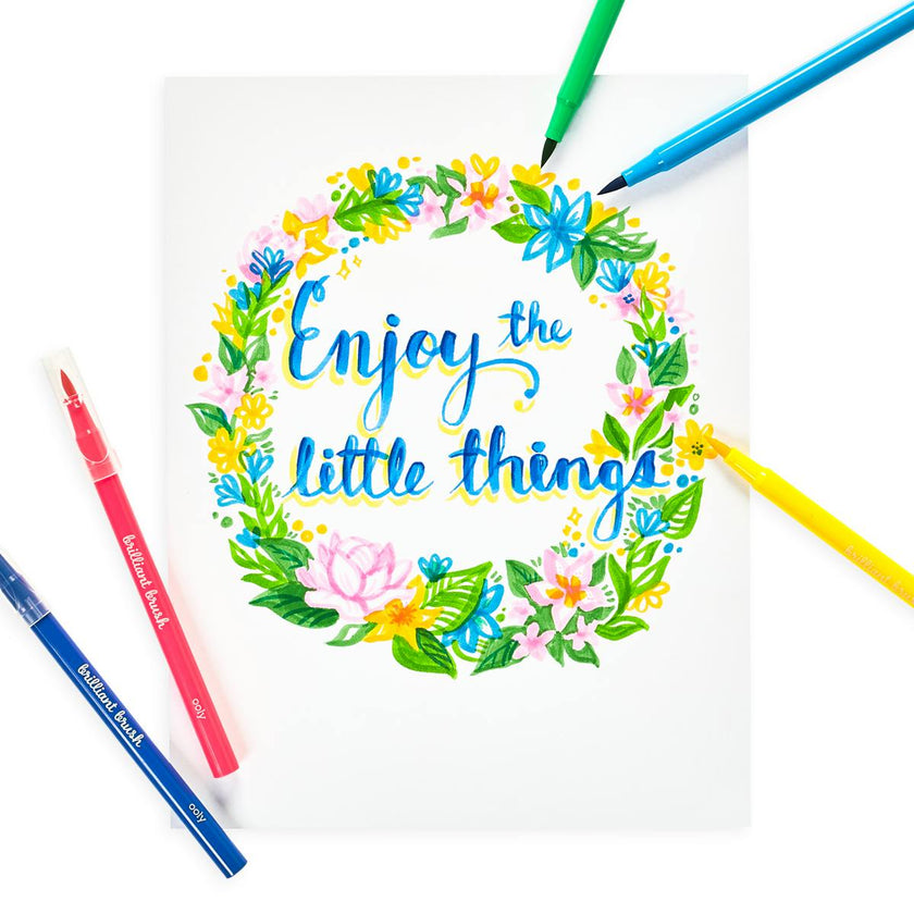 Brilliant Brush Markers - Reusable Case - Set of 12