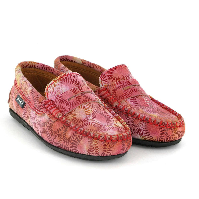 Penny 032 Walker Moccasins, Pink Printed Leather