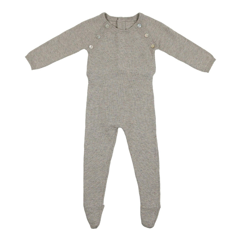 Heather Flecked Long Sleeve Footie