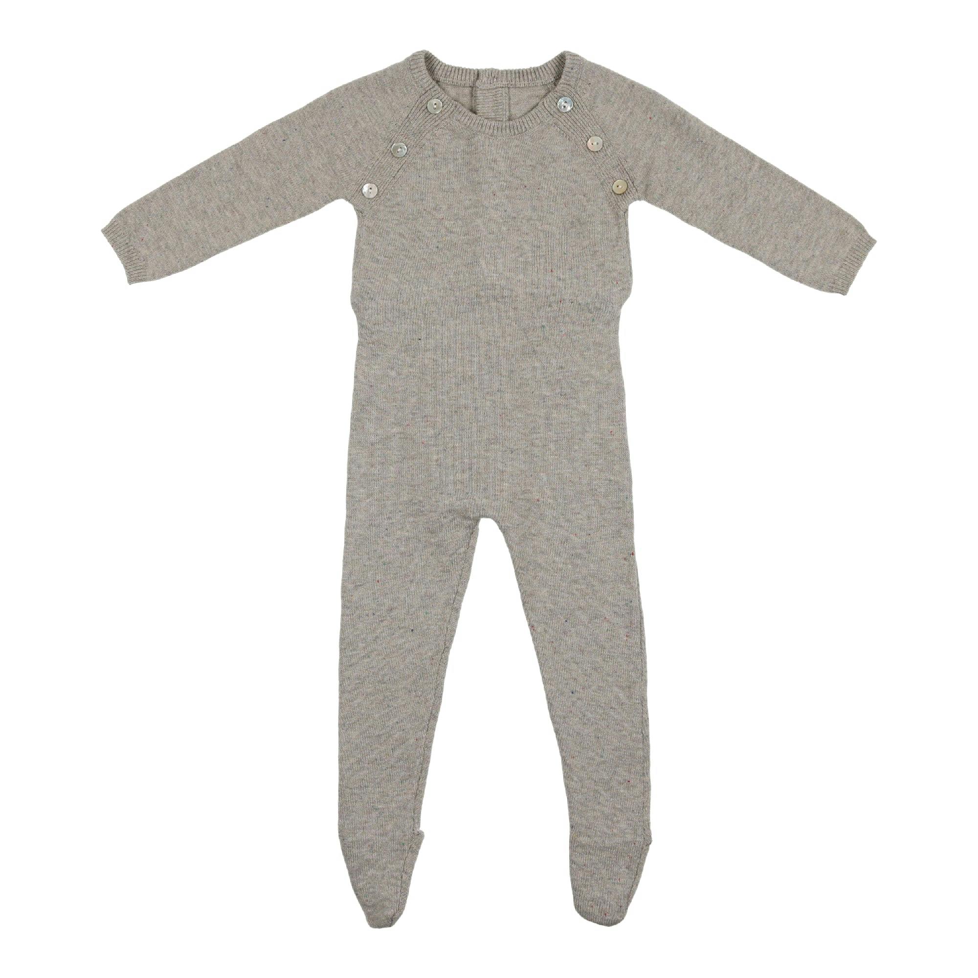 Heather Flecked Long Sleeve Footie