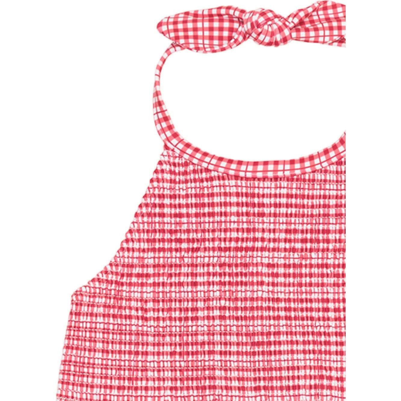 Girls Poppy Gingham Smocked Halter Bikini